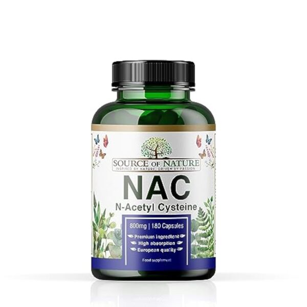 Source of Nature | NAC | 180 Gélules | 800mg | N-Acetyl Cysteine | Végan | Production de l'UE