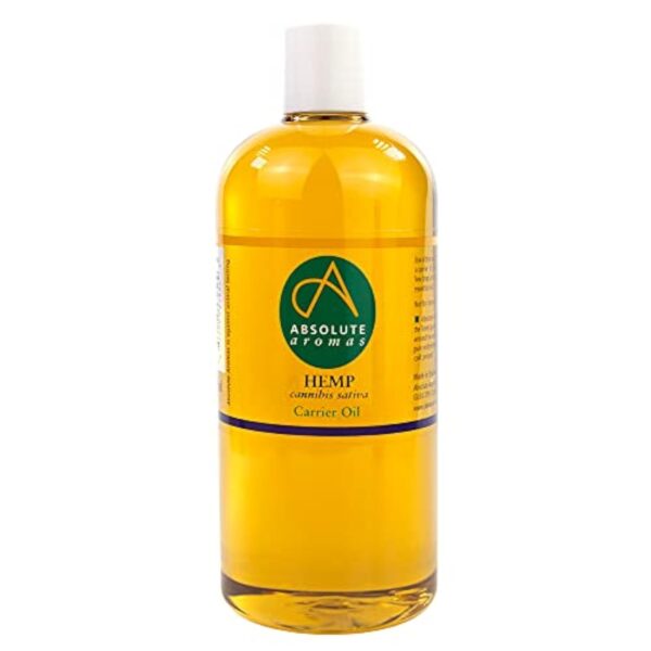 Absolute Aromas Huile de Graines de Chanvre 500 ml - Pure, naturelle, pressée à froid, végétalienne et sans cruauté - Huile hydratante pour le visage, les cheveux et la peau