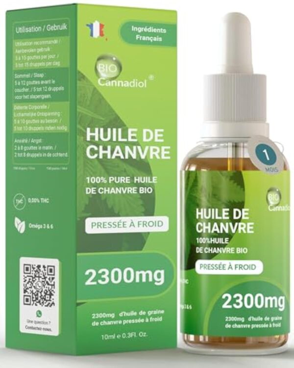 CANNADIOL | Huile 2300mg de Graines de Chanvre Pressée à Froid | Bien-être et Relaxation | 100% Naturelle - Formule Premium | Fabriquée en France (23)