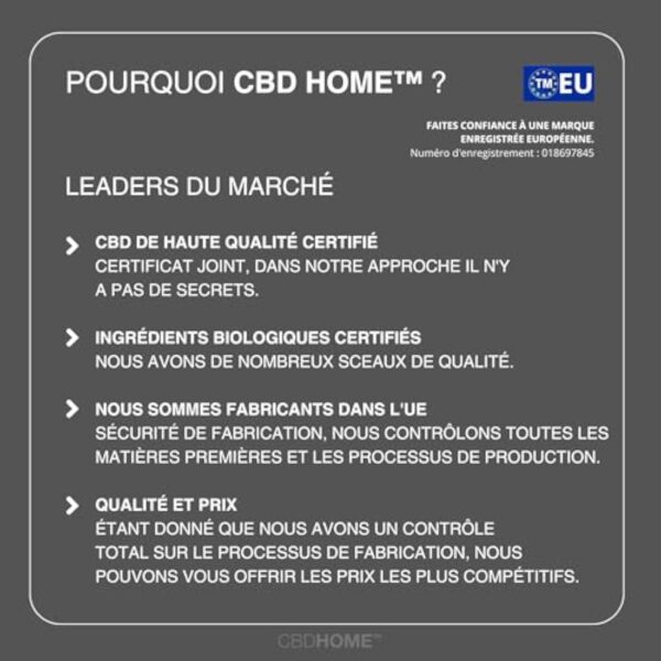 CBD HOME Oils - Huile de CBD 40% FORTE 10 ml - Isolé - Huile de Coco (MCT) et Chanvre Biologique Enrichi avec 40% de CBD Pur et Omega 3-6-9. Huile de CBD Certifié 4000 mg - Fabriquée dans l'UE – Image 4