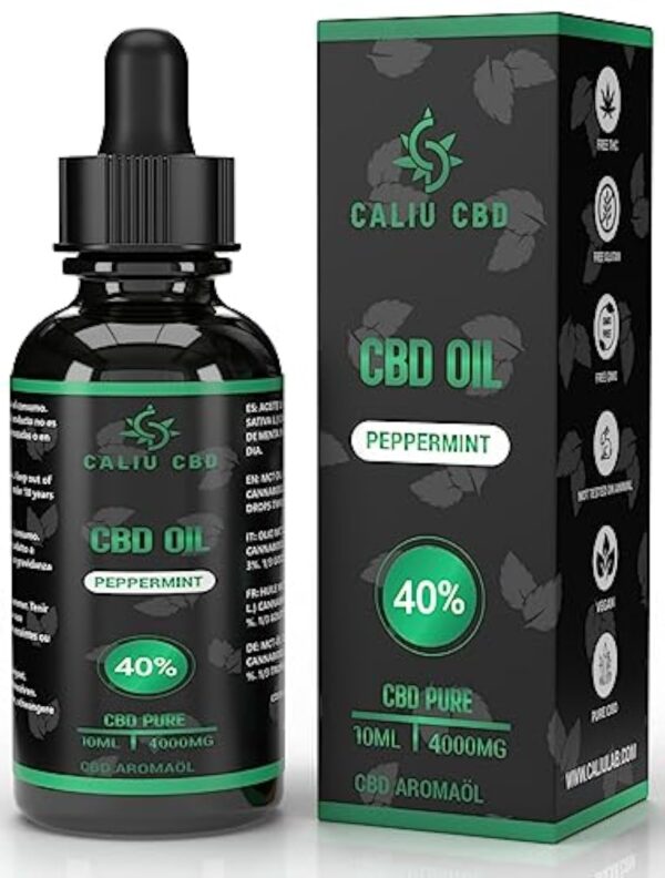 CBD | Huile cbd de chanvre | 40% 4000mg 10ML | À l'extrait de Menthe | Cbd Huile de chanvre | Fabriqué dans l'UE | 0% THC 400 gouttes | Huile de graines de cannabis.(Menthe, 10 ML)