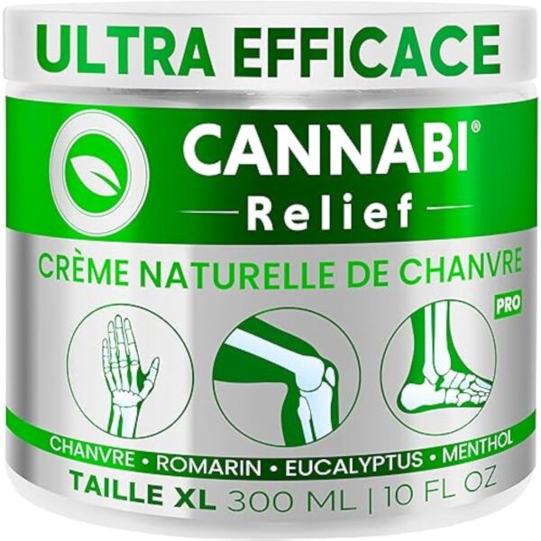 CRÈME DE CHANVRE FORMULE PRO EFFET INCROYABLE Qualité Supérieure Pour Les Articulations Et Les Muscles, Cou, Épaules, Coudes, Dos, Hanches, Genoux, Poignets, Mains, Pieds, Chevilles (300 ml)