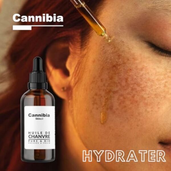 Cannibia Véritable Huile de Chanvre Bio, Pure & Naturelle - 100 ml - Hydratation Intense & Anti-âge - Corps, Peau, Visage, Cheveux. – Image 3