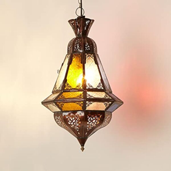 Casa Moro lampe á suspension fait main á Marrakech multicoulores Houta H52 cm L1281 – Image 3