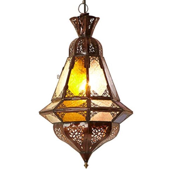 Casa Moro lampe á suspension fait main á Marrakech multicoulores Houta H52 cm L1281 – Image 4