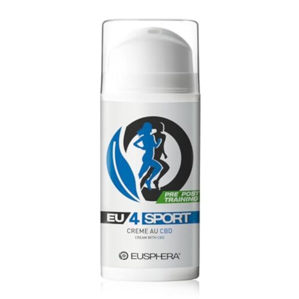 EUSPHERA - EU4SPORT - Crème de massage sportif pour la fatigue musculaire post-entraînement 100% naturelle avec CBD, griffe du diable, arnica et aloès (75 ml)