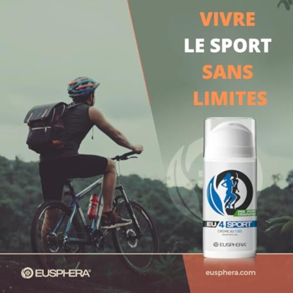 EUSPHERA - EU4SPORT - Crème de massage sportif pour la fatigue musculaire post-entraînement 100% naturelle avec CBD, griffe du diable, arnica et aloès (75 ml) – Image 6