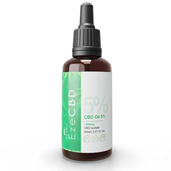 Ezero Huile Cbd 5% Premium 1500 Mg Biologique Pure - Cbd Huile - Huile De Cbd - Huile de Graines de Chanvre Bio - Huile De Cdb - Hemp Seed Oil - Certifié Bio, Naturel Et Végane - 30 Ml