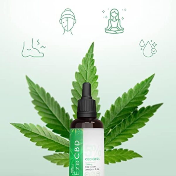 Ezero Huile Cbd 5% Premium 1500 Mg Biologique Pure - Cbd Huile - Huile De Cbd - Huile de Graines de Chanvre Bio - Huile De Cdb - Hemp Seed Oil - Certifié Bio, Naturel Et Végane - 30 Ml – Image 4