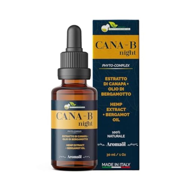 Hemp Phytomedical - Gouttes Naturelles CANA-B Night avec Chanvre et Bergamote pour un Sommeil Réparateur