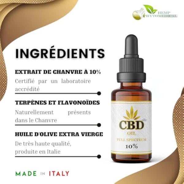 Hemp Phytomedical - Huile de CBD CBDoliv 10% - Chanvre Biologique Pur et Naturel, Sans Substances Chimiques – Image 5