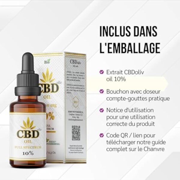 Hemp Phytomedical - Huile de CBD CBDoliv 10% - Chanvre Biologique Pur et Naturel, Sans Substances Chimiques – Image 8