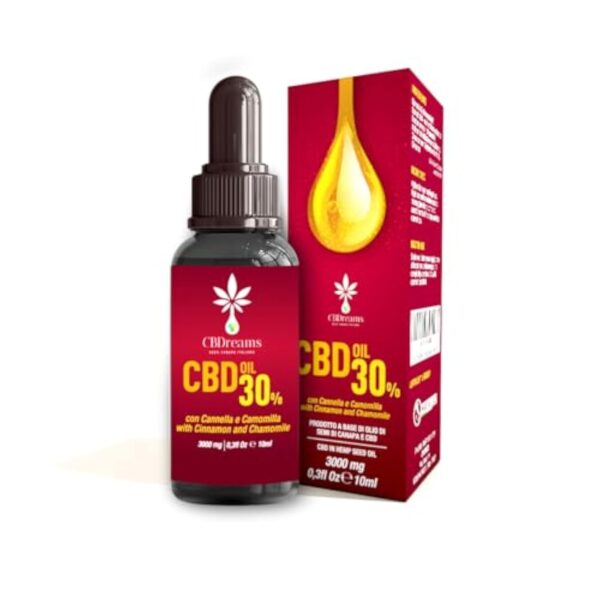 Huile CBD 30% - Huile de Chanvre Bio - Huile de CBD à la Cannelle et à la Camomille - CBD Herbe Végétalien - Huile de CDB Sans Cruauté - Usage Topique - E-Book Gratuit