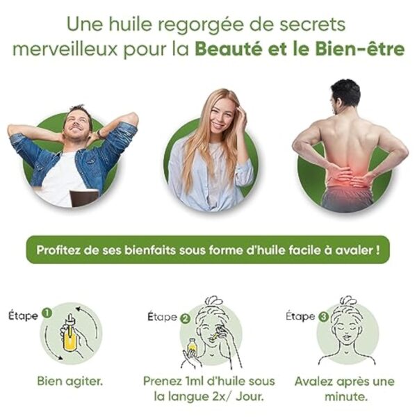 Huile de Chanvre 60ml 100% Pure, 1850mg d'Huile de Graines de Chanvre Source d'Acides Gras Essentiels, Oméga 3 6 9 - Gouttes Vegan Hemp Seed Oil Pressée à Froid - Fabriqué en UE - WeightWorld – Image 4