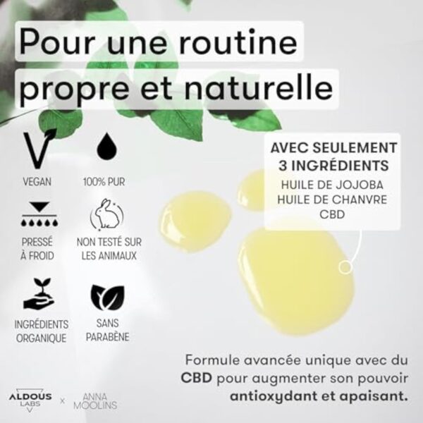 Huile de Jojoba 100% Pure Enrichie en CBD | Pressée à Froid - Vegan | Formule Avancée | Cheveux, Visage, Corps, Ongles, Ongles, Sourcils, Barbe | 100ml | Idée Cadeau Original – Image 6