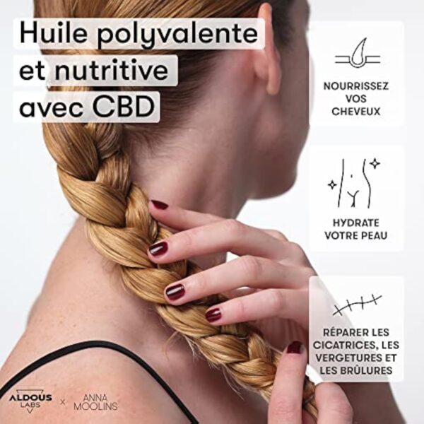 Huile de Rose Musquée 100% Pure Enrichie en CBD | Pressée à Froid - Vegan | Formule Avancée | Cicatrices, Vergetures, Brûlures, Peau, Cheveux, Ongles | 100ml | Idée Cadeau Original – Image 4