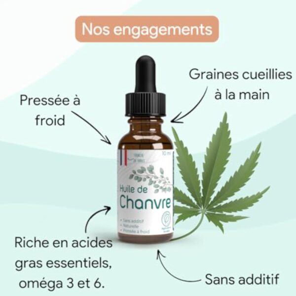 Huile de chanvre Bio | 100% graines de chanvre | Hemp oil | Haute qualité et efficacité | Conditionné en France – Image 6