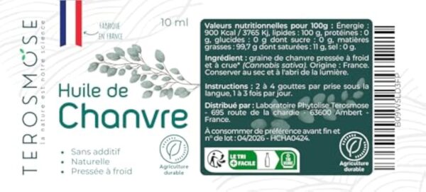 Huile de chanvre Bio | 100% graines de chanvre | Hemp oil | Haute qualité et efficacité | Conditionné en France – Image 9