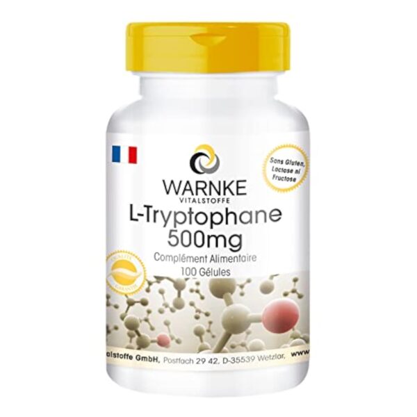 L-Tryptophane 500mg - 100 gélules - Végan | Warnke Vitalstoffe - Qualité des pharmacies allemandes