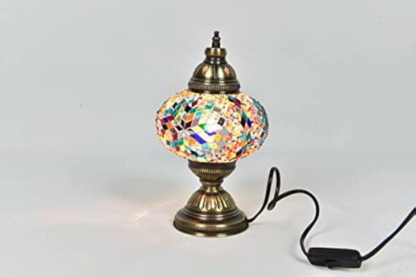 Lampe de table turque fabriquée à la main - Multicouleur - Lampe de nuit orientale – Image 3