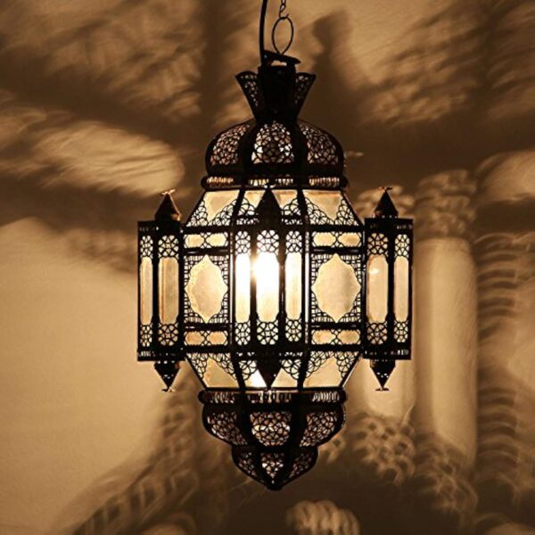 Lampe orientale marocaine á suspension Moula Multi transparent H 60 cm, Ø 26 cm l artisanat de Marrakech Casa Moro L1360