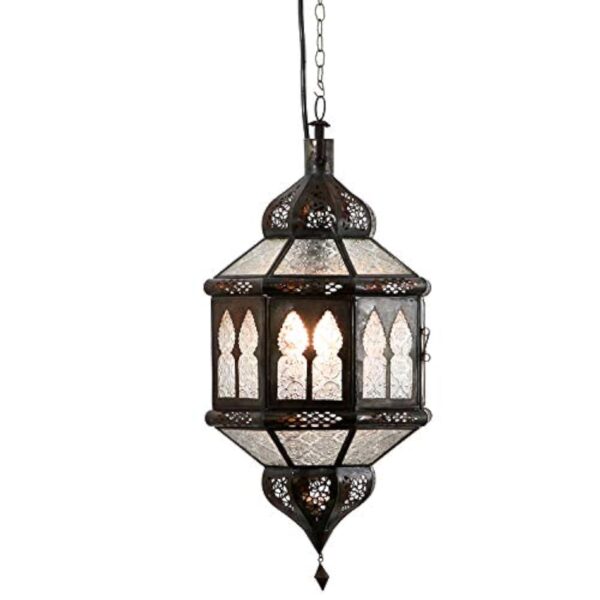 Lampe suspendue orientale Marocain Véritable artisanat en provenance du Maroc comme en 1001 nuit Lanterne "Biban blanc" Hauteur (avec suspension): 50 cm Diamètre: 28 cm | Casa Moro L1234 – Image 4