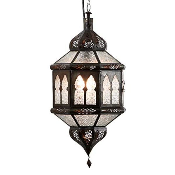 Lampe suspendue orientale Marocain Véritable artisanat en provenance du Maroc comme en 1001 nuit Lanterne "Biban blanc" Hauteur (avec suspension): 50 cm Diamètre: 28 cm | Casa Moro L1234 – Image 5