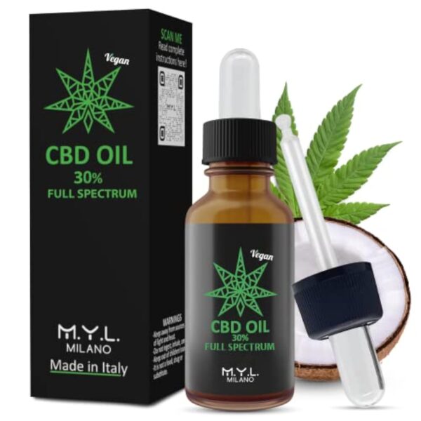 M.Y.L. Huile CBD de chanvre 30% (1000MG) Pure et authentique | Fabriqué en Italie - 10ml