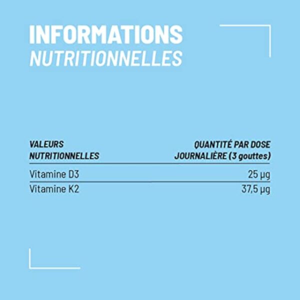 NUTRIPURE • Vitamine D3 + K2 MK7 100% Pure & naturelle avec Huile d'olive bio • 5 mois d'utilisation • Booste le système immunitaire • Santé des Os et des Muscles • Complément Vitamine D Végétarien… – Image 7