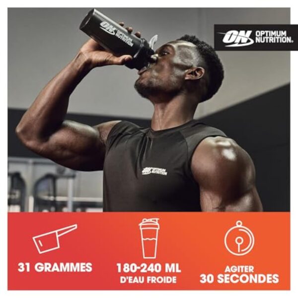 Optimum Nutrition Gold Standard 100% Whey, Poudre de Protéines pour Construction et Récupération Musculaire, avec Glutamine et Acides Aminés BCAA Naturels, Double Chocolat, 29 Portions, 899 g – Image 5