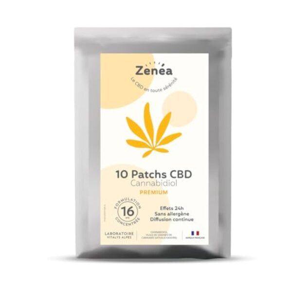 Patch CBD - Cure de 10 patchs de Cannabidiol - Application locale et ciblée sur l'articulation douloureuse - Vitalys Alpes