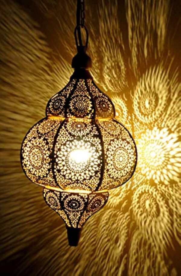 RAJBHOOMI HANDICRAFTS Moderne Turc Vintage Antique Look Marocain RougeCeiling Lights Maison Lanterne Pendentif Cadeaux Oriental Arabe Suspension Lampe