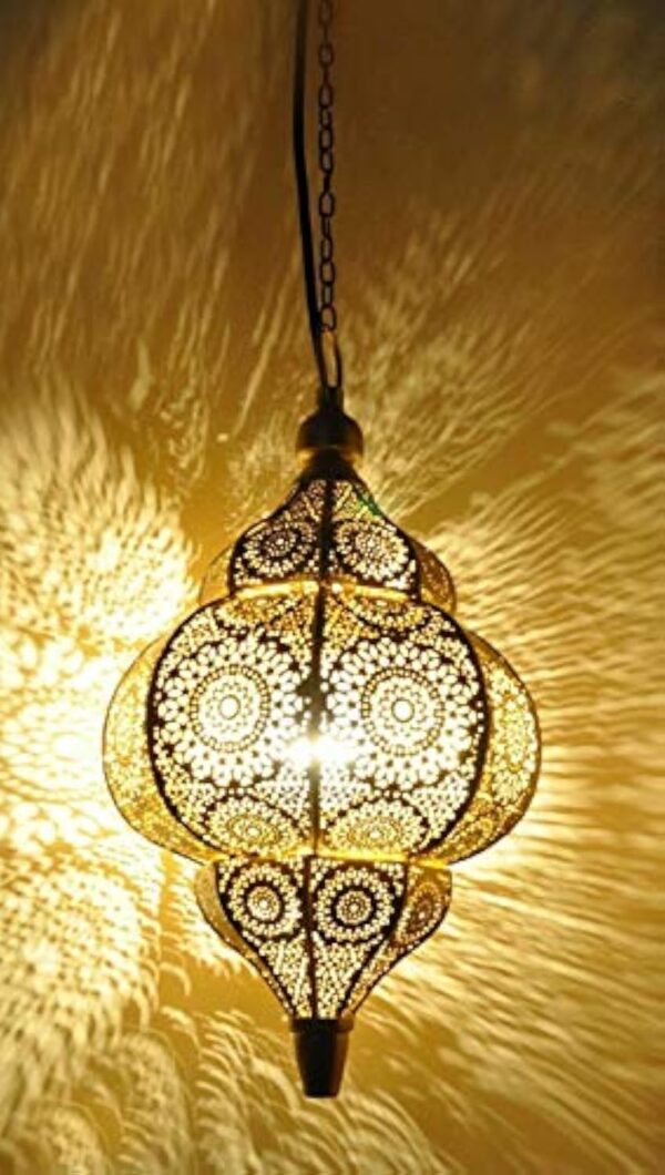 RAJBHOOMI HANDICRAFTS Moderne Turc Vintage Antique Look Marocain RougeCeiling Lights Maison Lanterne Pendentif Cadeaux Oriental Arabe Suspension Lampe – Image 3