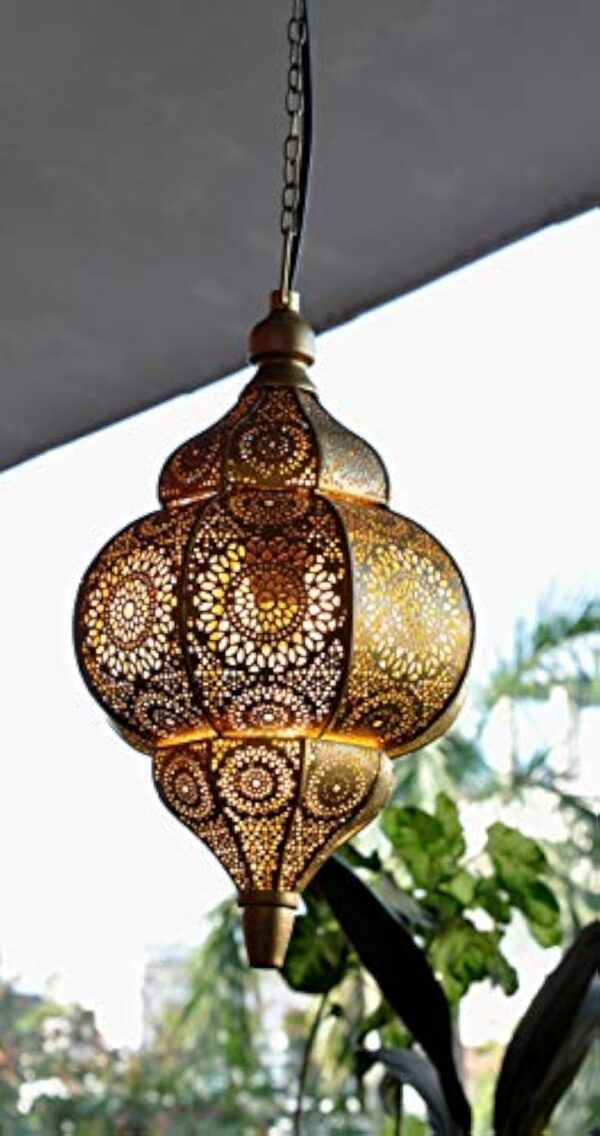 RAJBHOOMI HANDICRAFTS Moderne Turc Vintage Antique Look Marocain RougeCeiling Lights Maison Lanterne Pendentif Cadeaux Oriental Arabe Suspension Lampe – Image 5