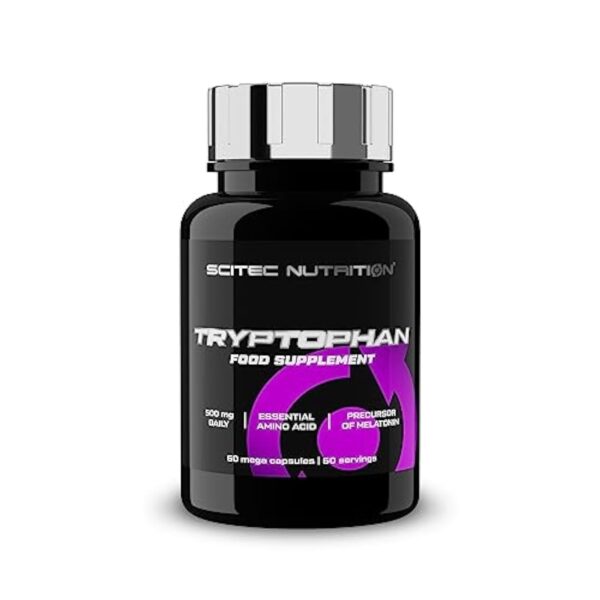 Scitec Nutrition Tryptophan, Complément alimentaire sous forme de mega-gélule à base de L- tryptophane, 60 capsule