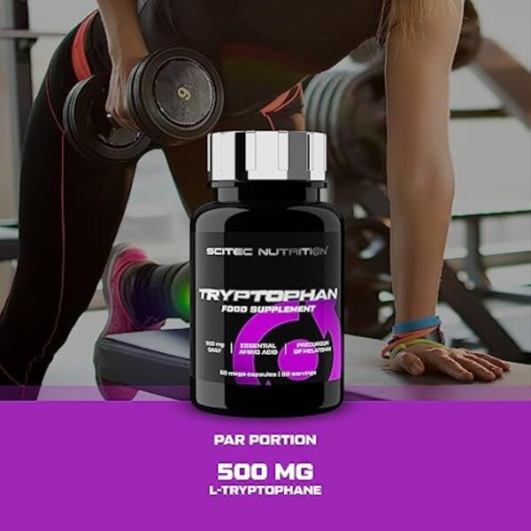 Scitec Nutrition Tryptophan, Complément alimentaire sous forme de mega-gélule à base de L- tryptophane, 60 capsule – Image 8