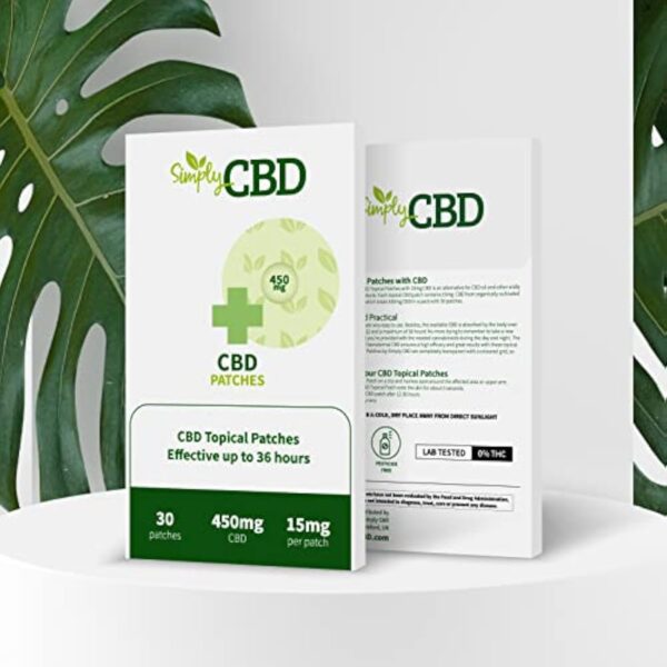 Simply CBD Patchs - 30 patchs topiques CBD - 15 mg par patch - Blanc – Image 5