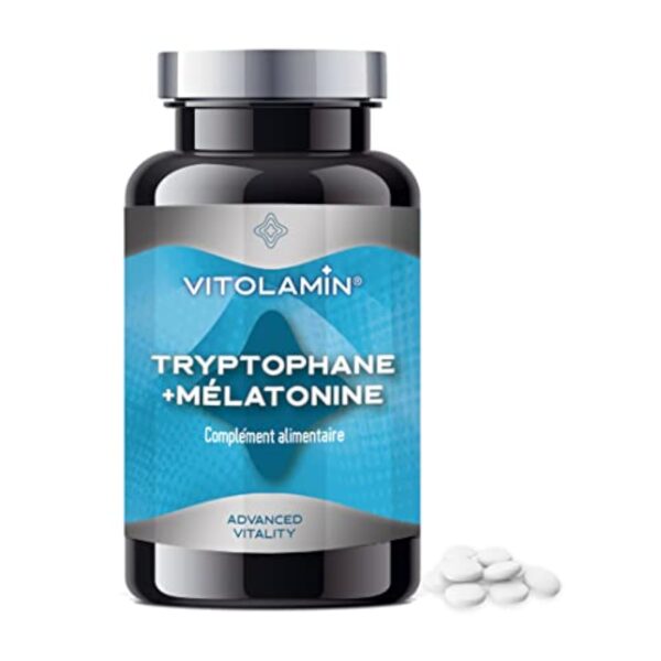 TRYPTOPHANE + MÉLATONINE 120 COMPRIMÉS VÉGÉTARIENS - Aide à réguler l'humeur et favorise le sommeil – Image 2