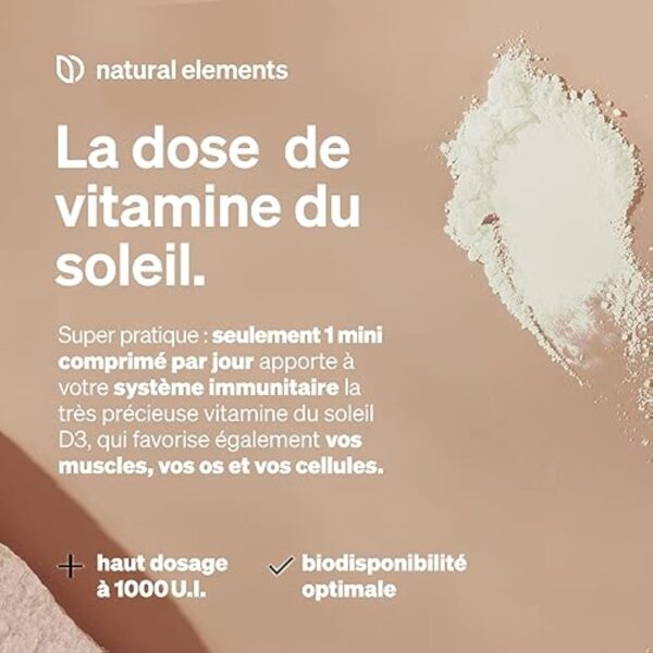 Vitamine D3 1000 U.I. – 365 comprimés en provision annuelle – pour les os et le système immunitaire – Vitamine D – hautement dosé, sans additifs inutiles – contrôlé en laboratoire – Image 4