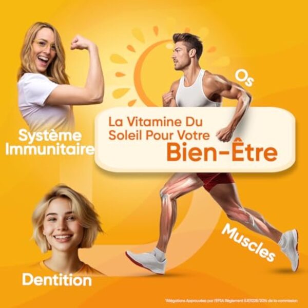 Vitamine D3 4000 ui - 400 Micro Comprimés Pour 1 An - Vitamine D3 Pour Immunité, les Os, Dents, Muscles, Forte Absorption Calcium - Vit D Cholécalciférol, Végétarien - 1 Comprimé Tous Les 2 Jours – Image 3