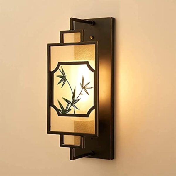 Wall Lamp Oriental Traditional Zen Wall Light with Fabric Lampshade Wall Hanging Sconces E27 Socket Wall Lamps for Living Room, Bedroom Bedside, Hotel Decoration, Staircase Corridor Lighting,LED Wall