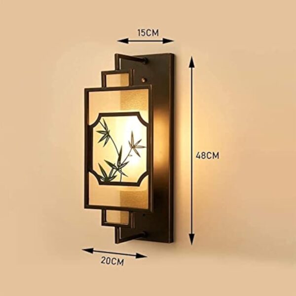 Wall Lamp Oriental Traditional Zen Wall Light with Fabric Lampshade Wall Hanging Sconces E27 Socket Wall Lamps for Living Room, Bedroom Bedside, Hotel Decoration, Staircase Corridor Lighting,LED Wall – Image 4