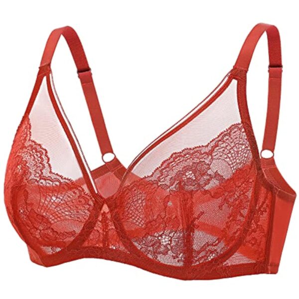 DOBREVA Femme Soutien Gorge Dentelle avec Armatures Emboitant sans Rembourré Minimiseur