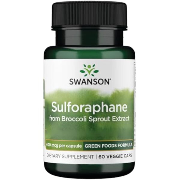 Swanson, Broccoli Sprout Extract (Extrait de Pousses de Brocoli), avec Sulforaphane, 60 Capsules végétaliennes, Testé en Laboratoire, Végétarien, Sans Soja, Sans Gluten, Sans OGM