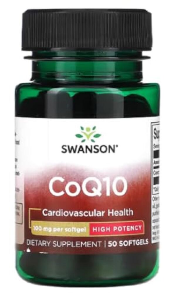 Swanson - CoQ10 - Coenzym Q10 | Soutien énergétique et cardiaque avec antioxydants - 100 mg, 50 capsules