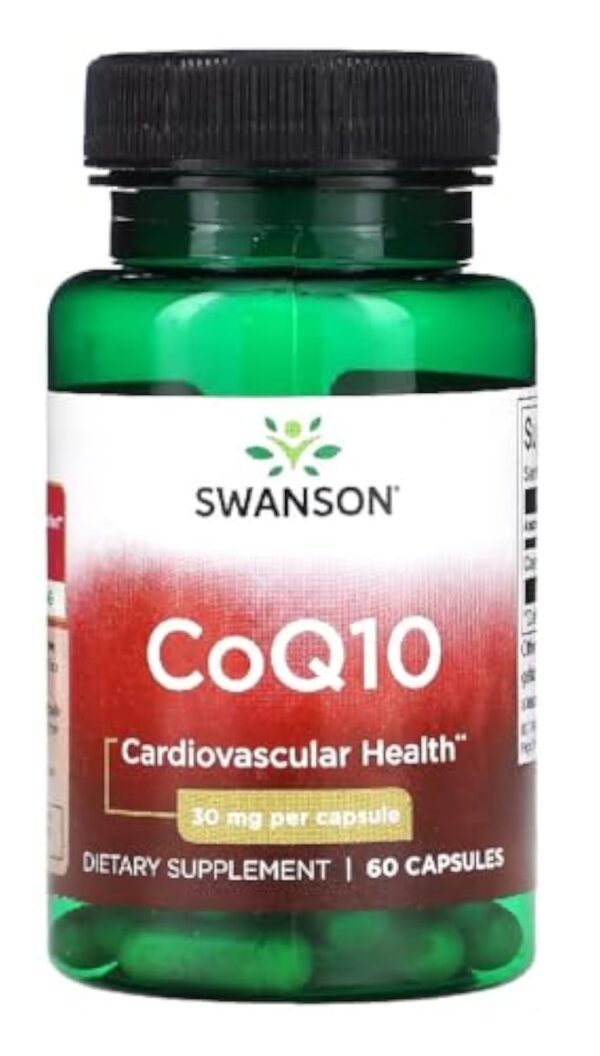 Swanson - CoQ10 - Soutien de la Santé Cardiaque | Énergie Cellulaire et Antioxydation - 60 Capsules