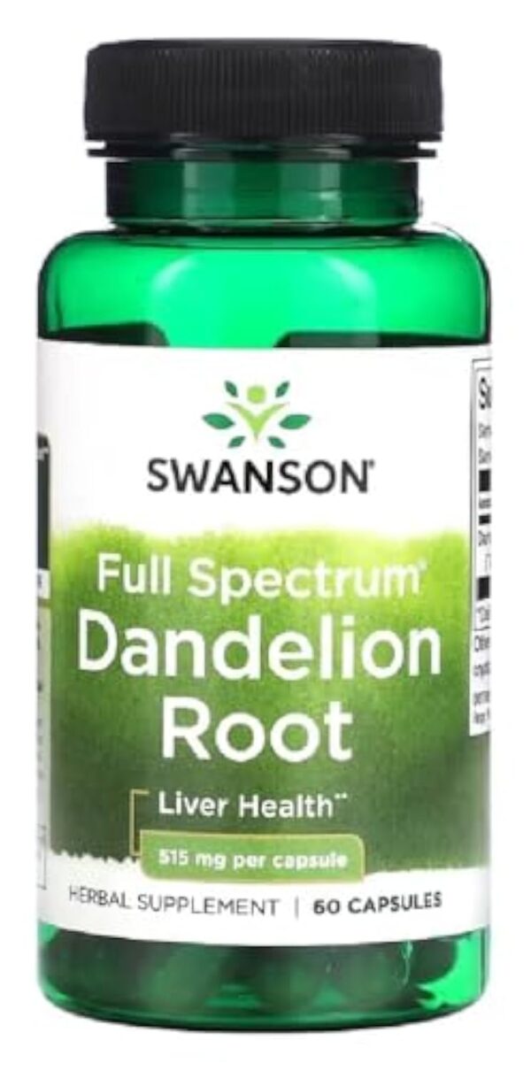 Swanson - Dandelion - Racine de Pissenlit | Soutien pour la fonction hépatique et la détoxification naturelle - 60 capsules