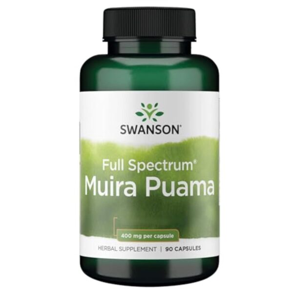 Swanson, Full Spectrum Muira Puama, 400mg, 90 Capsules, Sans Soja, Sans Gluten, Sans OGM