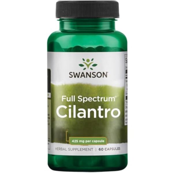 Swanson, Full Spectrum Cilantro (Coriandre), 425mg, de Coriandrum Sativum, Hautement Dosé, 60 Capsules, Testé en Laboratoire, Sans Soja, Sans Gluten, Sans OGM