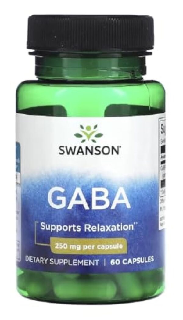 Swanson - GABA (Acide Gamma-Aminobutyrique) | Relaxation & Réduction du Stress | 250mg par capsule - 60 capsules